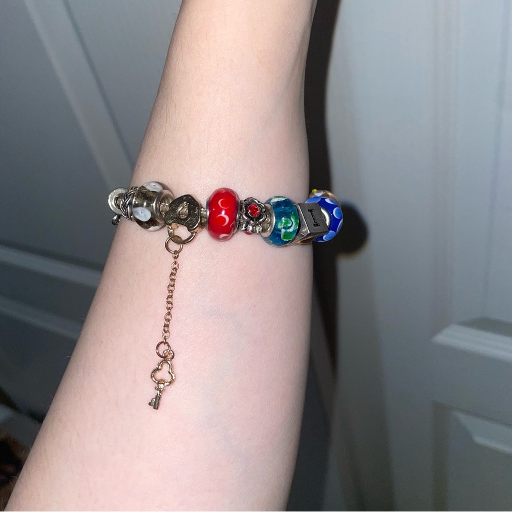 Pandora Style Silver Love Charm Bracelet - Picture 4 of 6